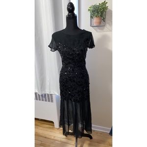 Sequinned and sheer mermaid flapper style gown for sale